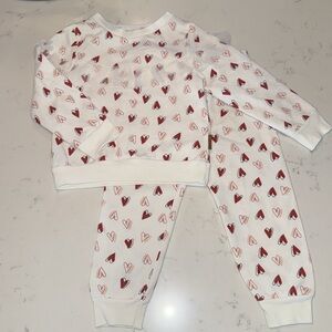 Lila & Jack Heart Sweatshirt Set